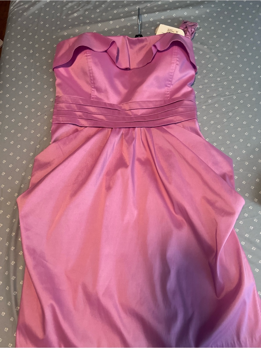 Jessica Simpson Lavender Pink Ruffled Strapless Girls Formal Dress